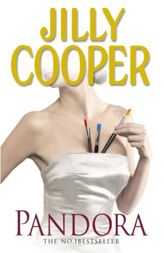 Book cover for Pandora by Jilly Cooper featuring a woman holding paintbrushes.