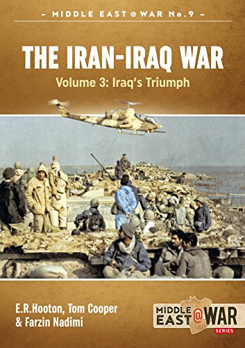 Book cover depicting soldiers and a helicopter during the Iran-Iraq War.