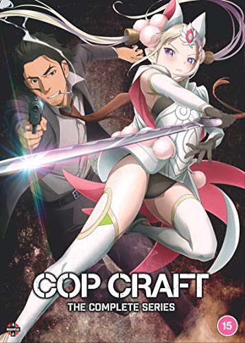 Anime cover art featuring a male detective with a gun and a female warrior.