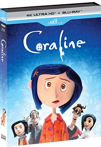 Coraline Blu-ray cover featuring the film’s main character and other figures.