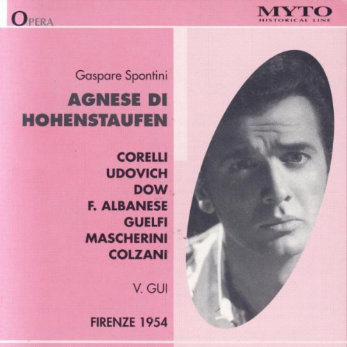 CD cover for "Agnesedi Hohenstaufen" opera, featuring a black and white portrait.