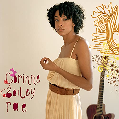 Corinne Bailey Rae album cover with illustrated sun and guitar.