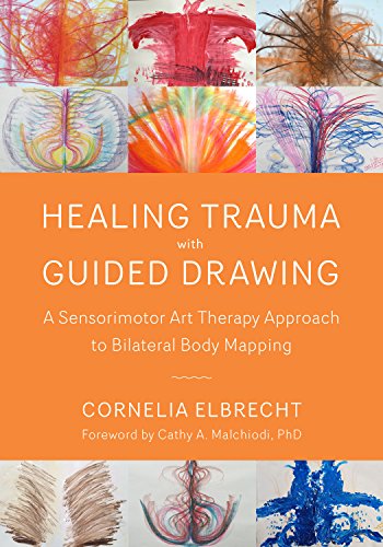 Book cover with abstract colorful drawings and orange title text.