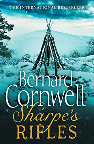 Book cover: snowy landscape with rifles, title “Sharpe’s Rifles” in gold text.