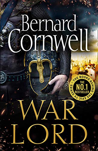 Book cover: armored warrior, stormy sky, and distant medieval cityscape.