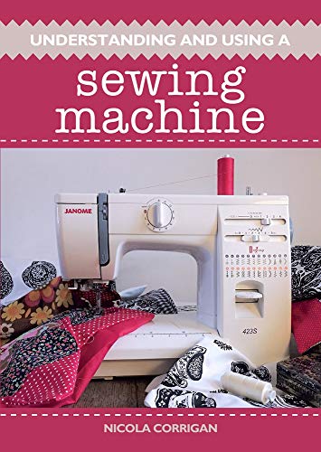 Book cover featuring a white Janome sewing machine and fabric scraps.