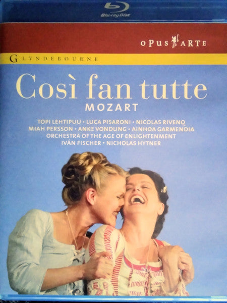 Blu-ray cover for Così fan tutte opera, featuring two smiling women.