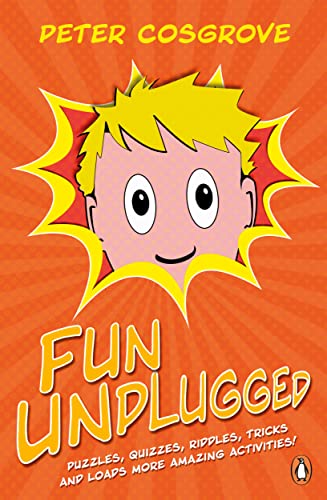 Book cover with cartoon boy’s face and bold “Fun Unplugged” title.