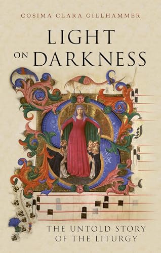 Book cover featuring a medieval illuminated manuscript illustration of a woman surrounded by figures.