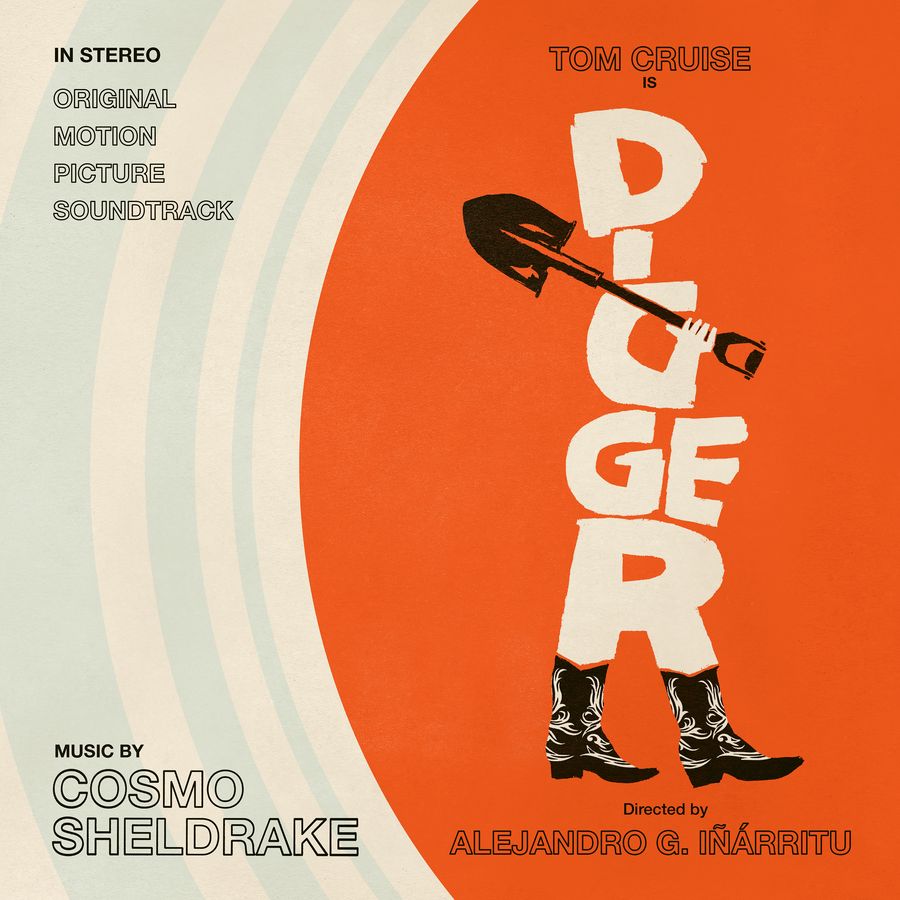 “Digger” soundtrack CD cover with shovel, boots, and text details.
