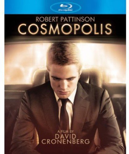 Cosmopolis Blu-ray cover featuring Robert Pattinson in a car interior.