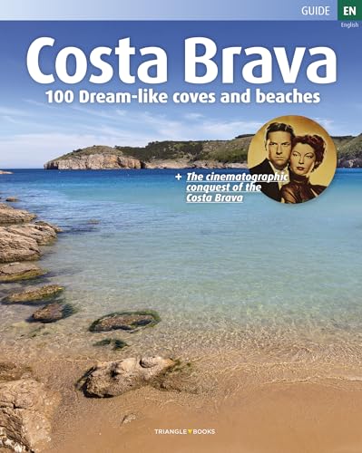 Book cover: “Costa Brava” guide with beach scene and film portraits.