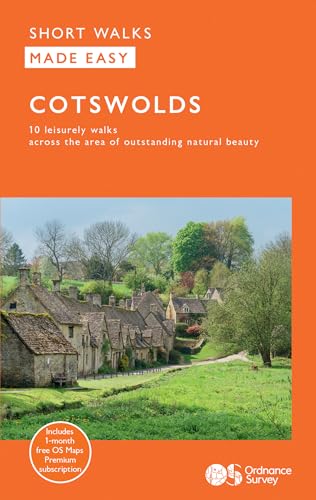 Book cover for "Cotswolds" short walks guide, featuring a village landscape.