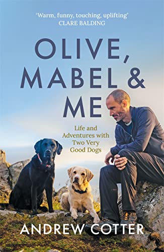 Book cover featuring a man with two dogs on a rocky hillside.