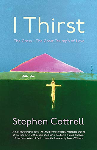 Book cover depicting a golden cross beneath a pink hill and sheep.
