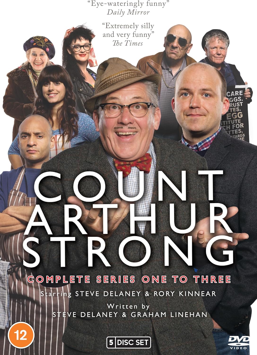 DVD cover for "Count Arthur Strong" series one to three, featuring Steve Delaney.