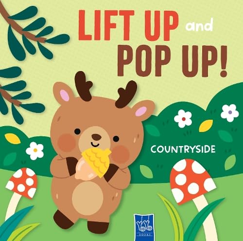 Children’s book cover featuring a deer eating hay in a countryside scene.