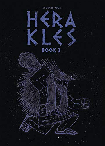Book cover featuring a constellation-style drawing of Herakles against a black starry background.