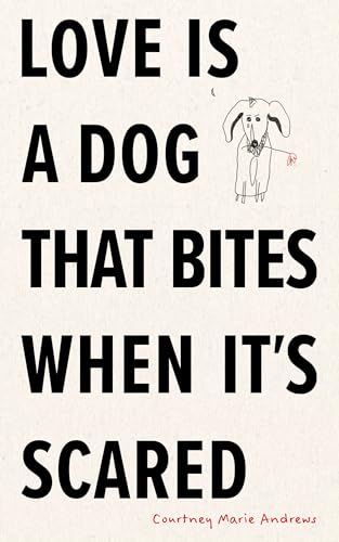 Book cover with bold black text and a simple drawing of a dog.