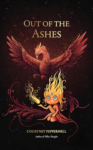 Book cover with a phoenix and small, fiery figure in red tones.