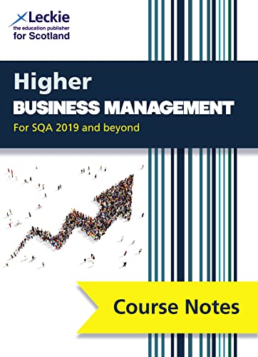 Textbook cover for Higher Business Management, with people forming an arrow.