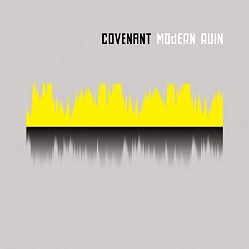 CD cover for Covenant’s “Modern Ruin” with yellow waveform graphic.