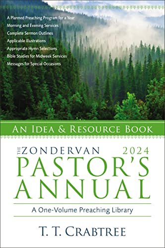2024 Pastor’s Annual book cover with a forest landscape background.