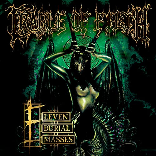 Album cover featuring a winged, horned figure against a green, gothic stained-glass background.