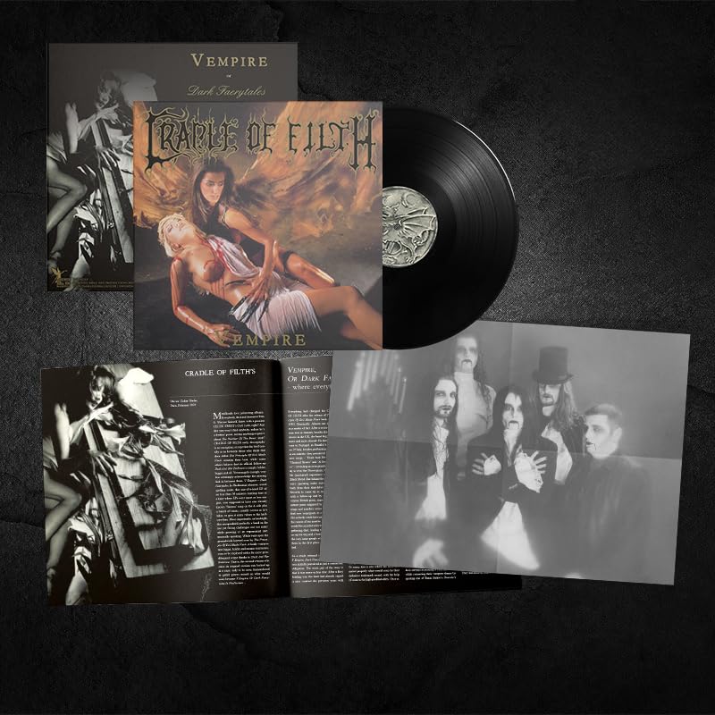 Cradle of Filth "Vempire" vinyl record with album artwork and booklet.