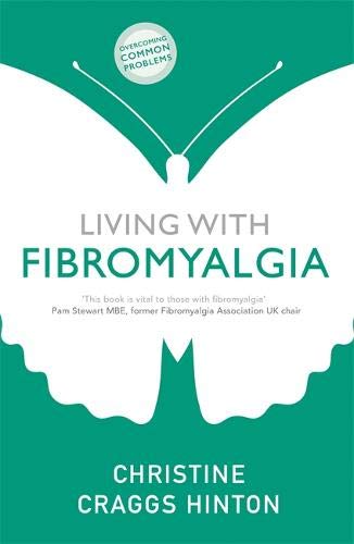 Book cover: "Living with Fibromyalgia" featuring a white butterfly on teal.