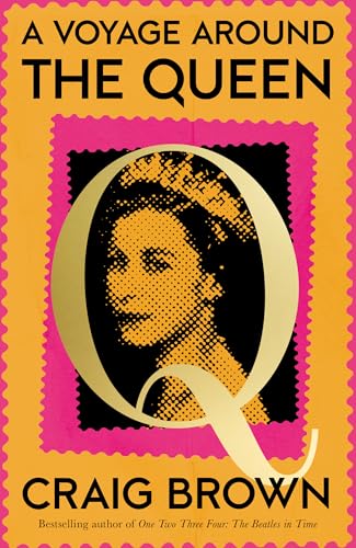 Book cover titled A Voyage Around the Queen featuring a stylized portrait of Queen Elizabeth.