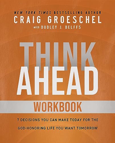Orange book cover with large white text: "Think Ahead Workbook.
