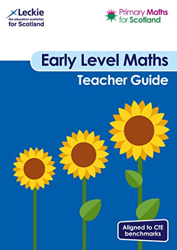Blue "Early Level Maths Teacher Guide" cover with sunflowers.