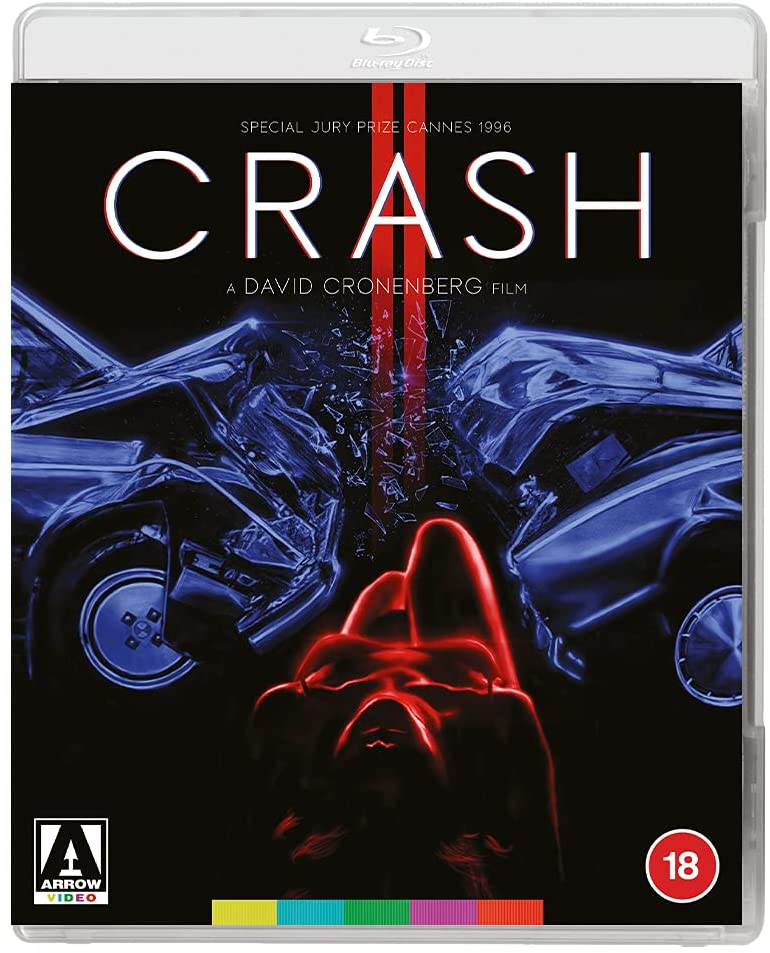 Blu-ray cover for “Crash” depicting car wreckage and a reclining figure.