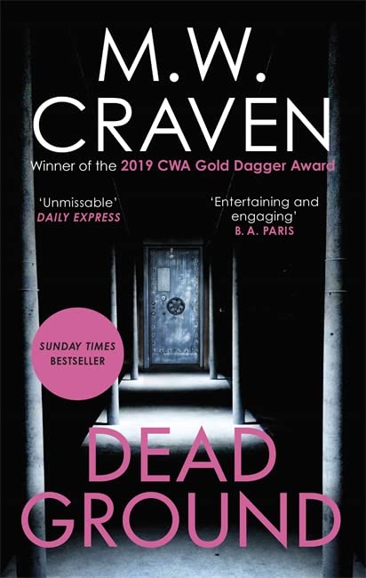 Book cover: dark hallway with a closed, ornate blue door.
