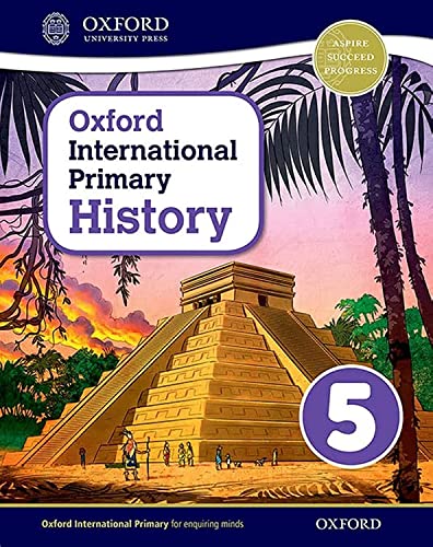 Textbook cover with Mayan pyramid illustration and large number 5.