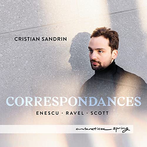 CD cover featuring a portrait of Cristian Sandrin against a textured grey background.