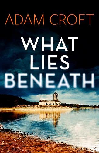 Book cover showing a stone building by a lake under a dark, stormy sky.