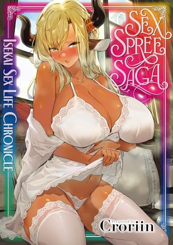 Anime-style illustration of a blonde horned woman in white lingerie on a book cover.