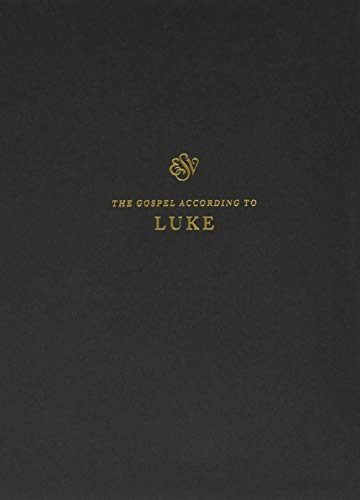 Dark gray book cover with gold text reading "The Gospel According to Luke".