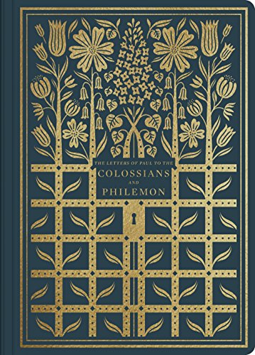 Dark blue journal with gold floral design and text: Colossians and Philemon.
