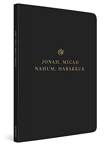 Black scripture journal with gold text: Jonah, Micah, Nahum, Habakkuk.