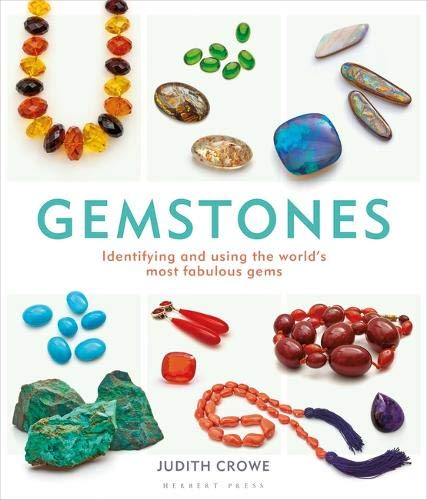 Book cover featuring colorful gemstones and the title "Gemstones" by Judith Crowe.