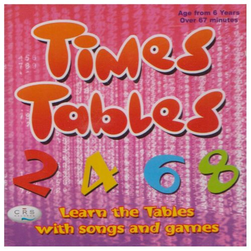 CD cover for “Times Tables” with colorful numbers and text.