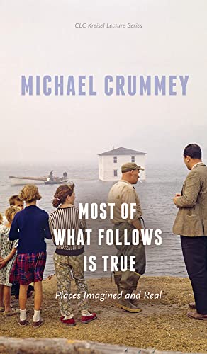 Book cover with people looking at a small house on the water.
