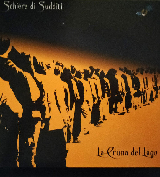 Vinyl record cover: silhouetted figures against a warm orange and black background.