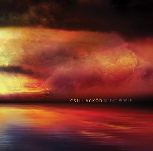 CD cover: fiery, abstract landscape with water reflection and text.