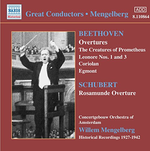 CD cover: conductor Mengelberg with Beethoven and Schubert overture titles.