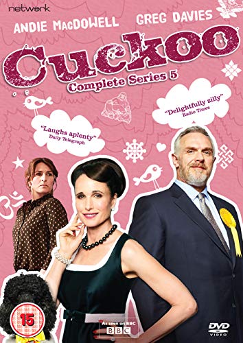 DVD cover for "Cuckoo" Series 5 featuring Andie MacDowell and Greg Davies.