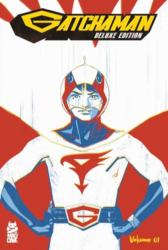 Gatchaman Deluxe Edition Vol. 1 cover, featuring a superhero in a white suit.